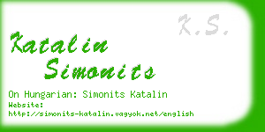 katalin simonits business card